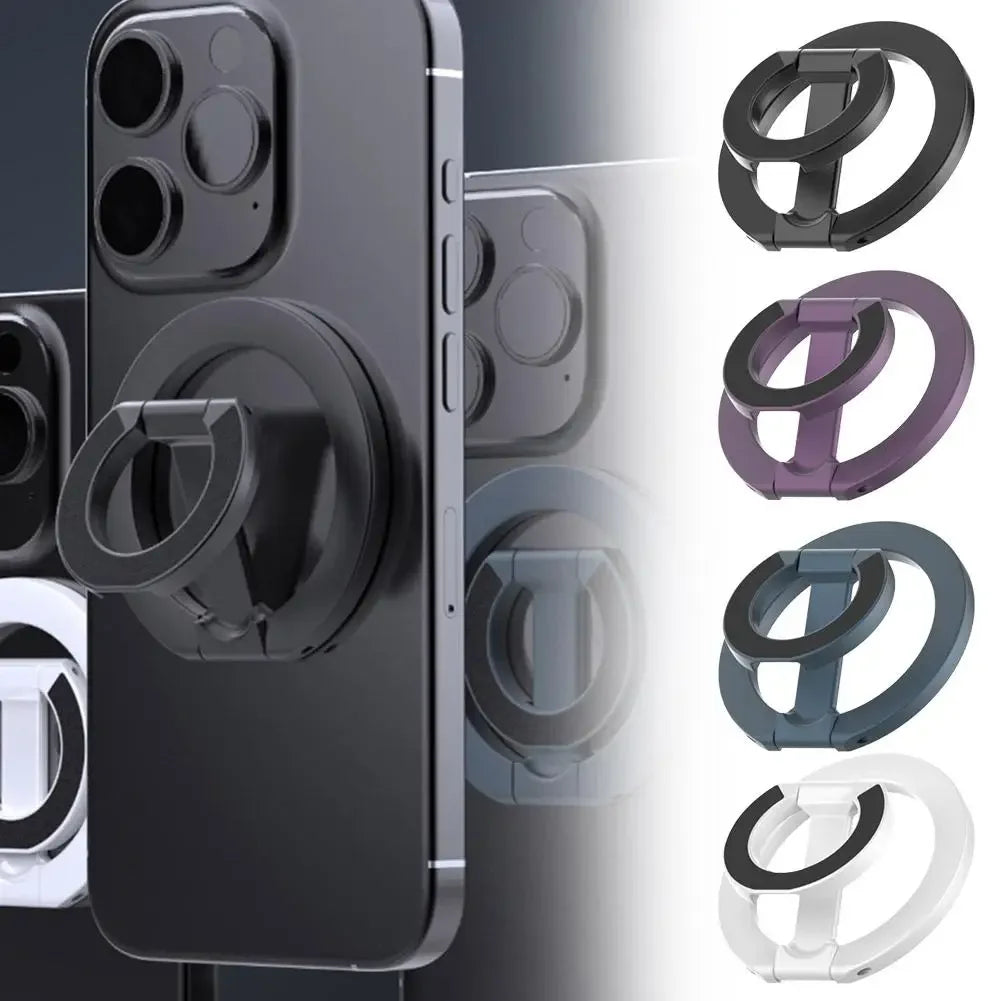 Magnetischer Handy-Ringhalter Beidseitiger Magnet 360° °   Rotierbarer, ultradünner, faltbarer, tragbarer Desktop-Handyhalter für iPhone 17, 16, 15