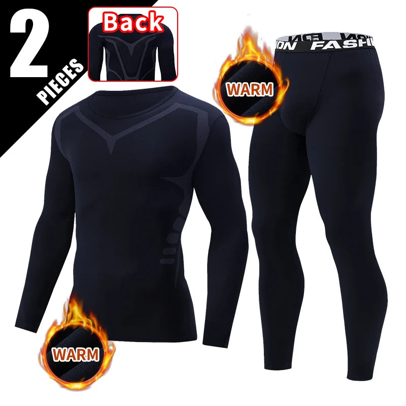 2/4-teiliges Herren-Unterwäscheset für Herbst/Winter, Schwarz, Langarm, für Jugendliche, Fitness, Laufen, Sportshirt, Lässige Stretchhose
