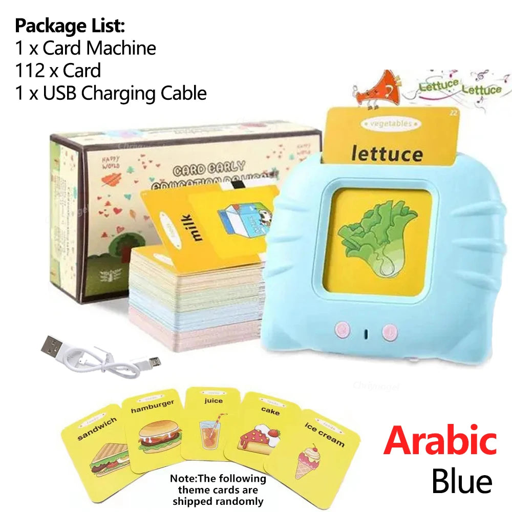 Lernkarte für die frühe Bildung, Lernspielzeug, sprechende Lernkarten für Kinder im Vorschulalter, Englisch, elektronisches Hörbuch, Maschine, Geschenk