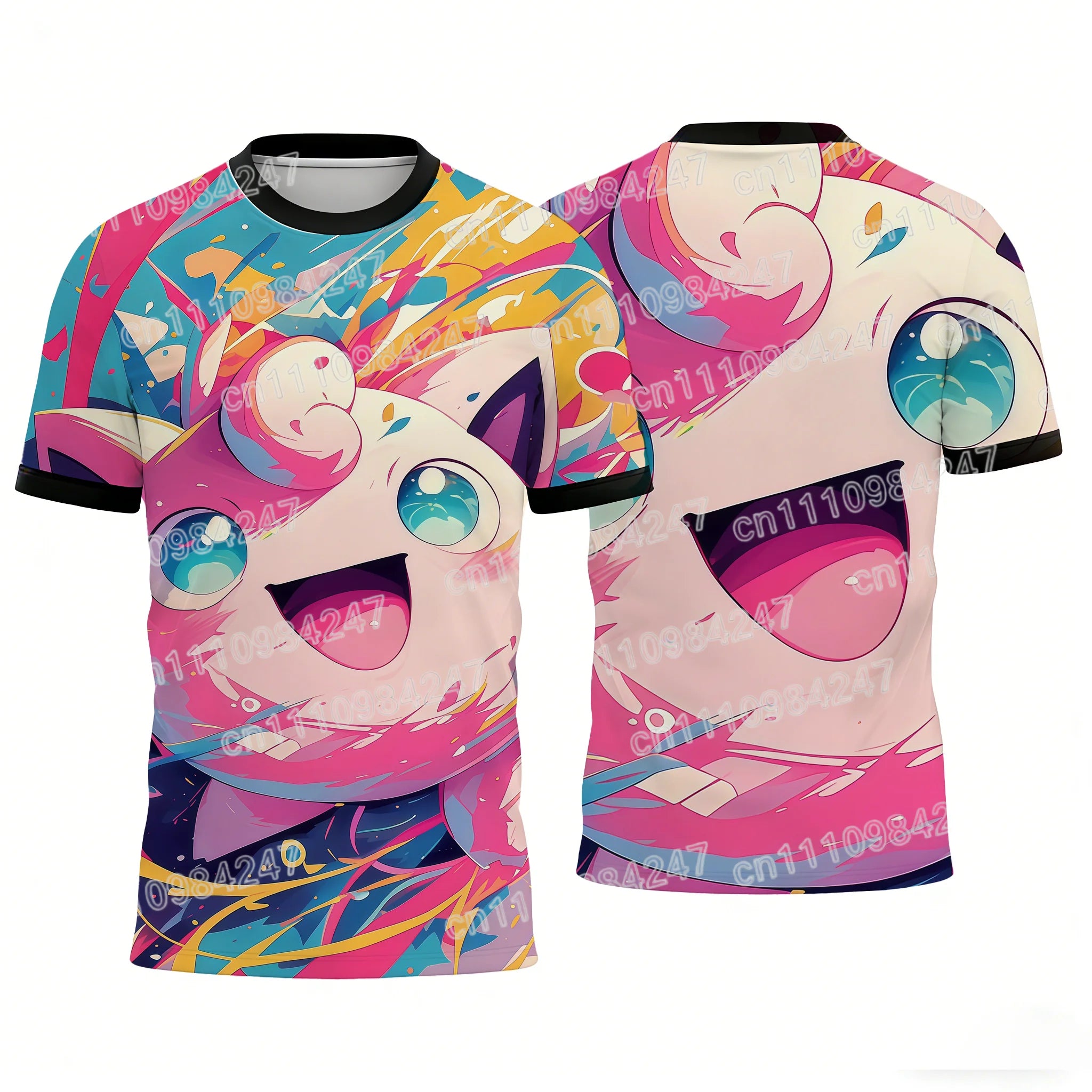 2026 Neue Pokemon Pikachu T-Shirts Lässige Kurzarm-Shirts für Mama Papa Kinder Unisex Eltern-Kind-Paar-Oberteile Sommer Streetwear