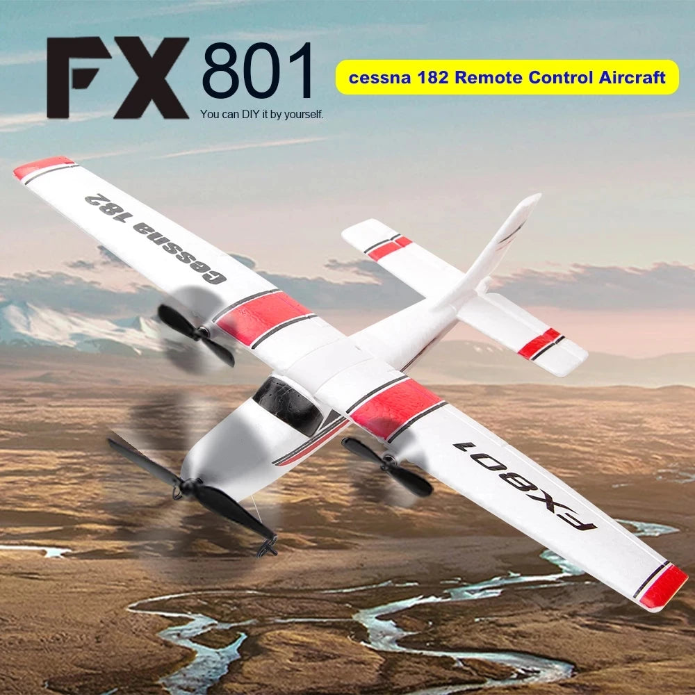 FX801 RC Flugzeug EPP Schaum 2,4G 2CH RTF Fernbedienung Spannweite Flugzeug Feste Spannweite Flugzeug Spielzeug Geschenke für Kinder Kinder