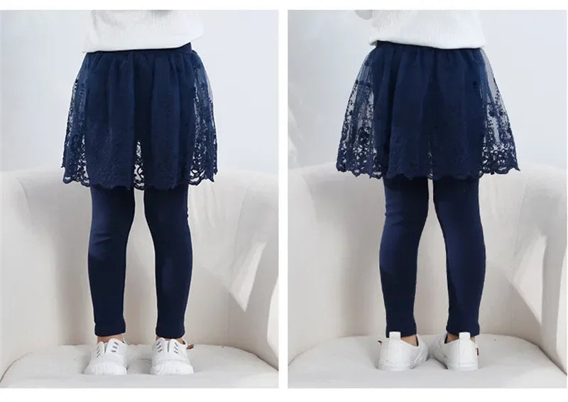 Neue Baby Mädchen Leggings Spitze Prinzessin Rock-hosen Frühling Herbst Kinder Dünne Rock Hosen für 2-7 Jahre kinder Kleidung