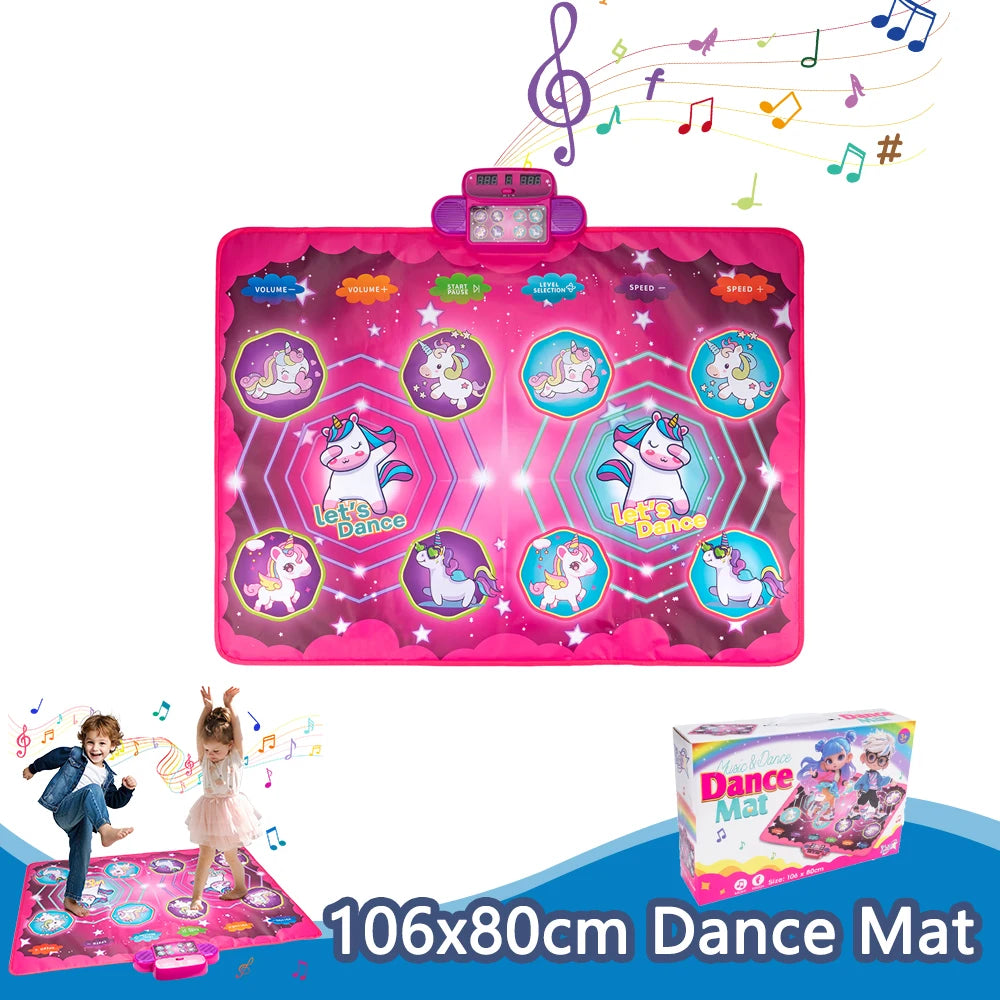 Elektronische Tanzmatte für Kinder, Tanzdecke, doppelter Spielermodus mit 9-stufigem Kinder-Bodenmusikdecke, Lernspielzeug, Kindergeschenke