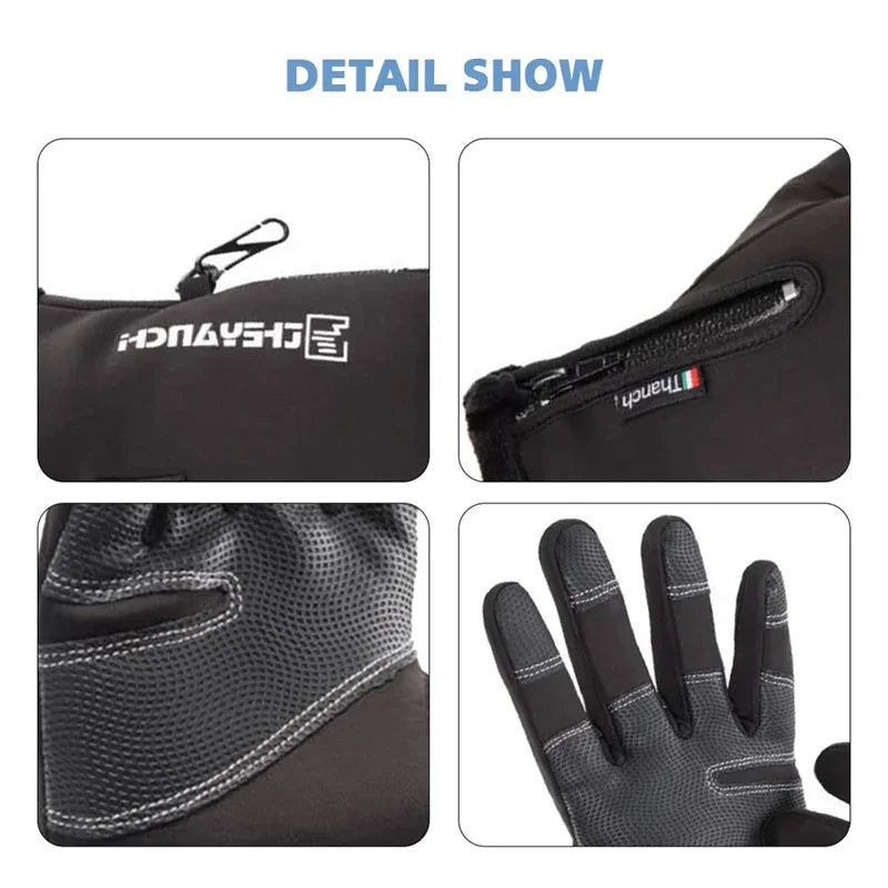 Winterhandschuhe -40 ℃   Wasserdichte Thermo-Touchscreen-Thermo-Winddichte warme Handschuhe für kaltes Laufen, Reiten, Sport, Wandern, Skifahren