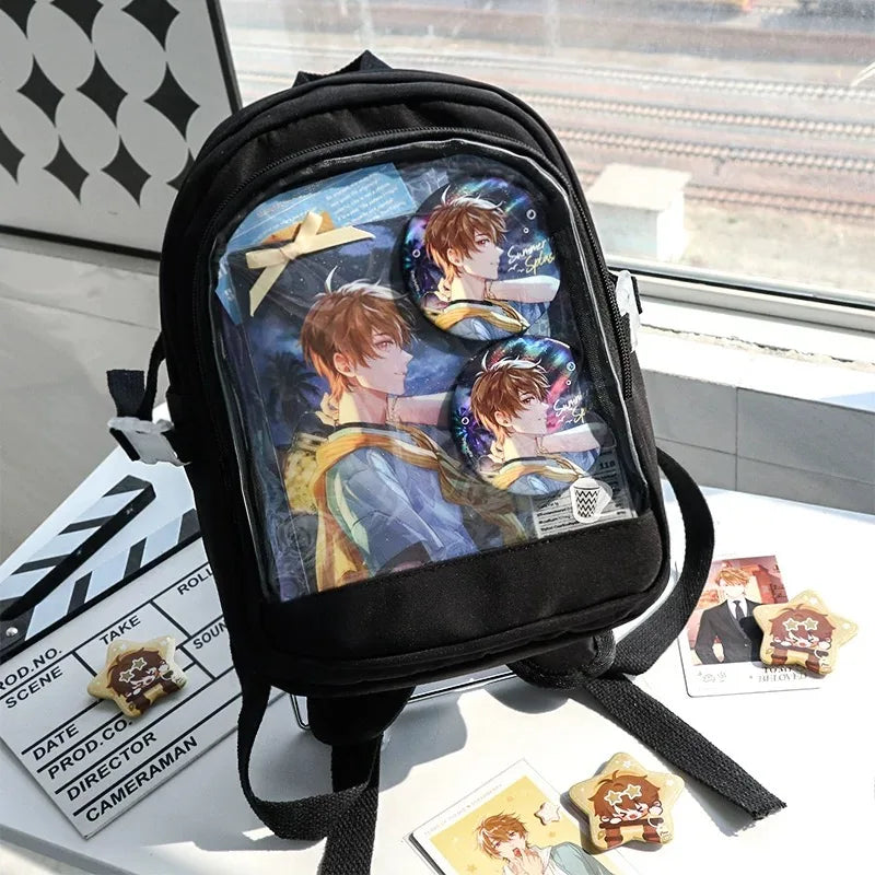 Y2K Nette Mini Rucksack Frauen Kawaii Ita Tasche Süße Mädchen Transparent Rucksack DIY Persönlichkeit Display Rucksack Lolita Schulter Tasche