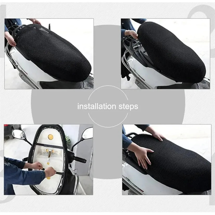 Sommer Cool 3D Mesh Motorrad Sitzbezug Atmungsaktive Roller Sitzbezüge Kissen Anti-Rutsch-bezug Grid Schutz pad