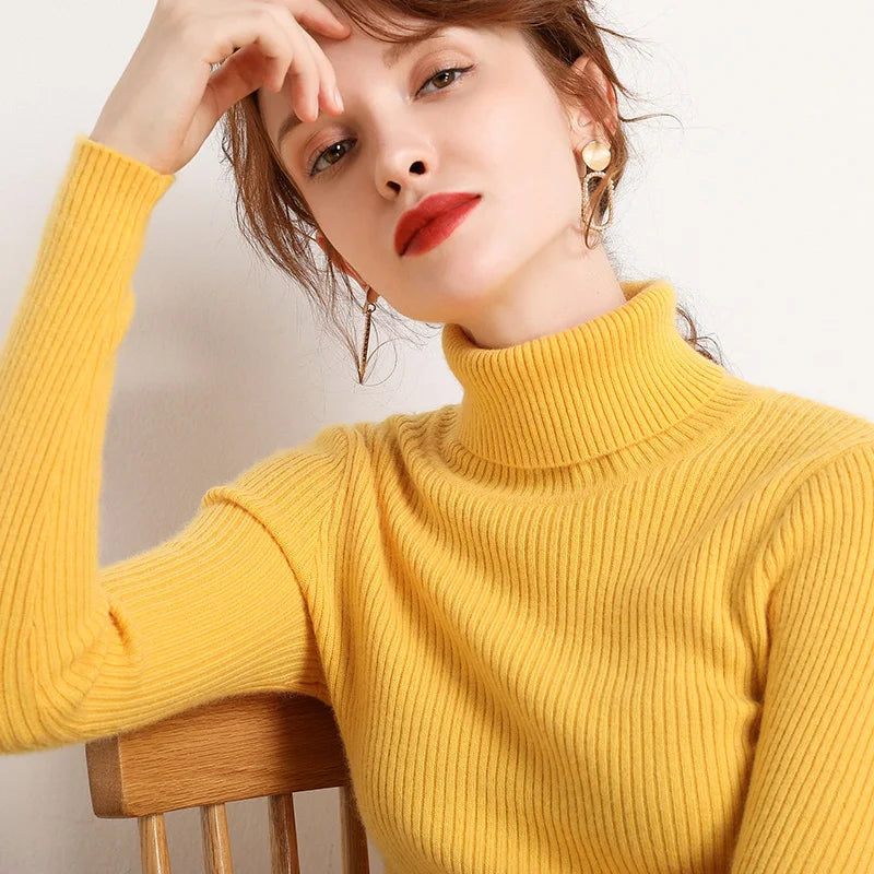 Heliar Damen-Herbstpullover mit Rollkragen, gestrickte, weiche Pullover, Kaschmirpullover, einfache, weiche Pullover für Damen, 2026, Herbst und Winter
