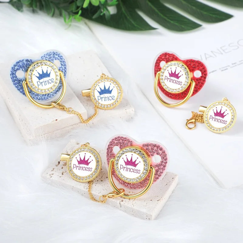 Krone Neugeborenen Schnuller Clip Kette Baby Schnuller Silikon BPA FREI Kleinkind Beißring Säugling Schnuller Nippel Baby Dusche Geschenk