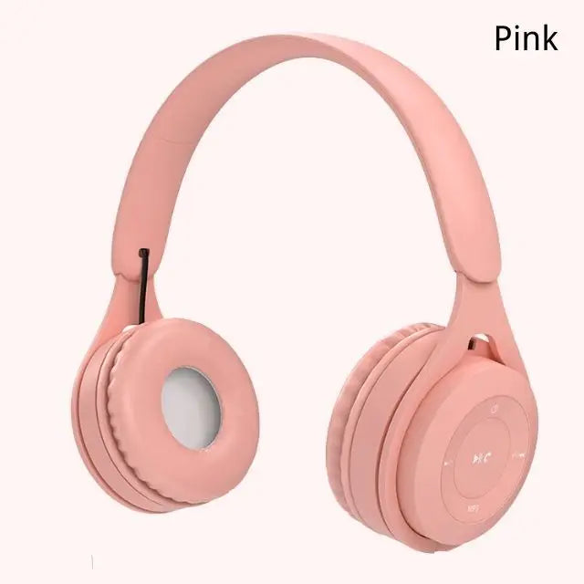 Macaron-Kopfhörer für Kinder, kabelloser Bluetooth-Kopfhörer, Stereo-Stirnband, Gaming-Headset mit Mikrofon, Gamer-Mädchen-Geschenk für mobiles Tablet