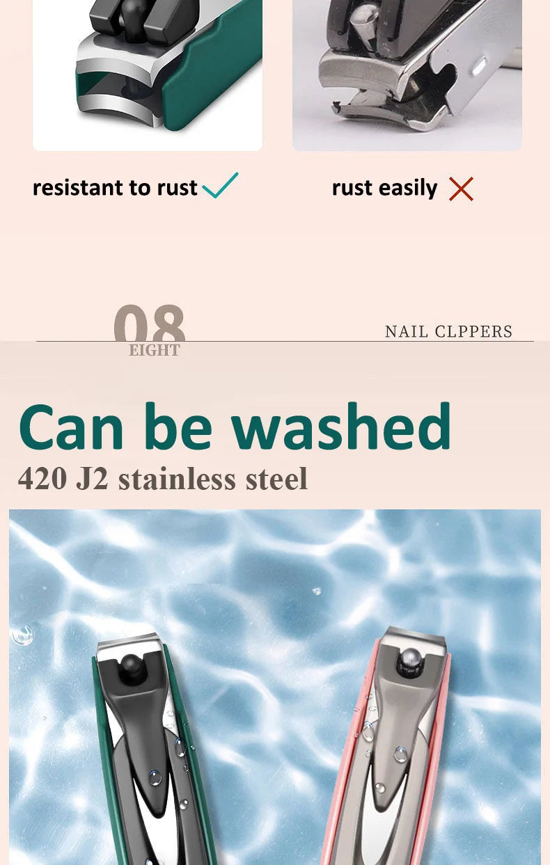 Colorful Nail Clippers, Splash-Proof, Nail Cutter, Detachable Design, Fingernail Clippers, Stainless Steel, Manicure Nail Tool