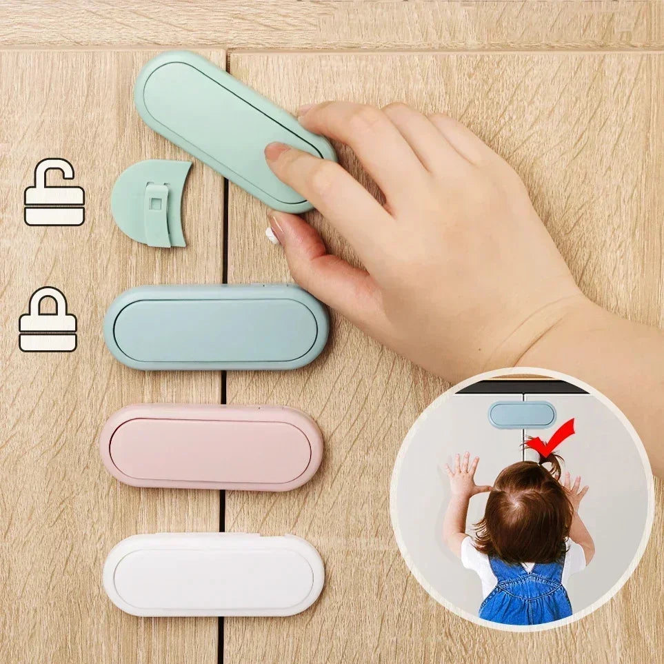 Latches Cabinet Door Protection 5 Pieces Child Drawer Safety Baby Anti-Pinch Hand Invisible Lock Opposite Door Wardrobe Lock