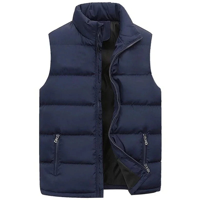 Herren Weste Jacke Warm Ärmel Jacken Winter Wasserdicht Zipper Mantel Herbst Stehkragen Casual Weste Marke Kleidung