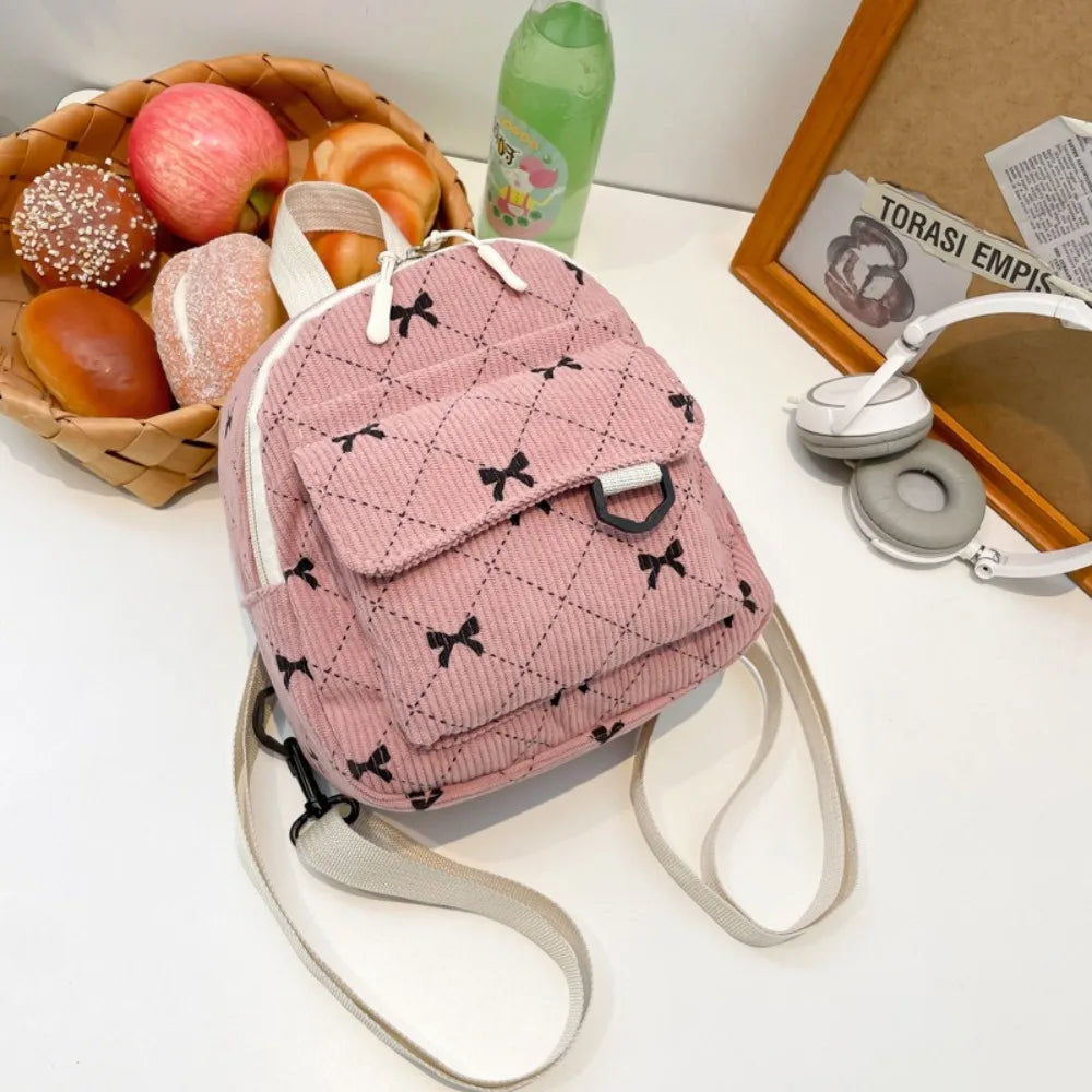 Mini Rucksack Süße Bowknot Gedruckt Schulter Tasche Reise Kosmetische Lagerung Tasche Koreanische Ins Student Bookbags Casual Rucksack