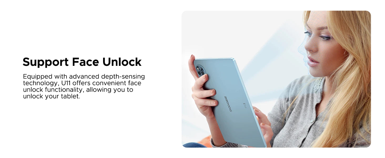 DOOGEE U11 Tablet 11 Zoll Ultra-Klares 90Hz Display 16GB 128GB 8580mAh Akku Unisoc T7200 Dual-Lautsprecher Widevine L1 Android 16 Pad