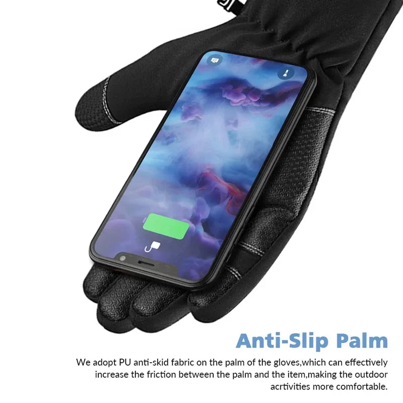Winterhandschuhe -40 ℃   Wasserdichte Thermo-Touchscreen-Thermo-Winddichte warme Handschuhe für kaltes Laufen, Reiten, Sport, Wandern, Skifahren