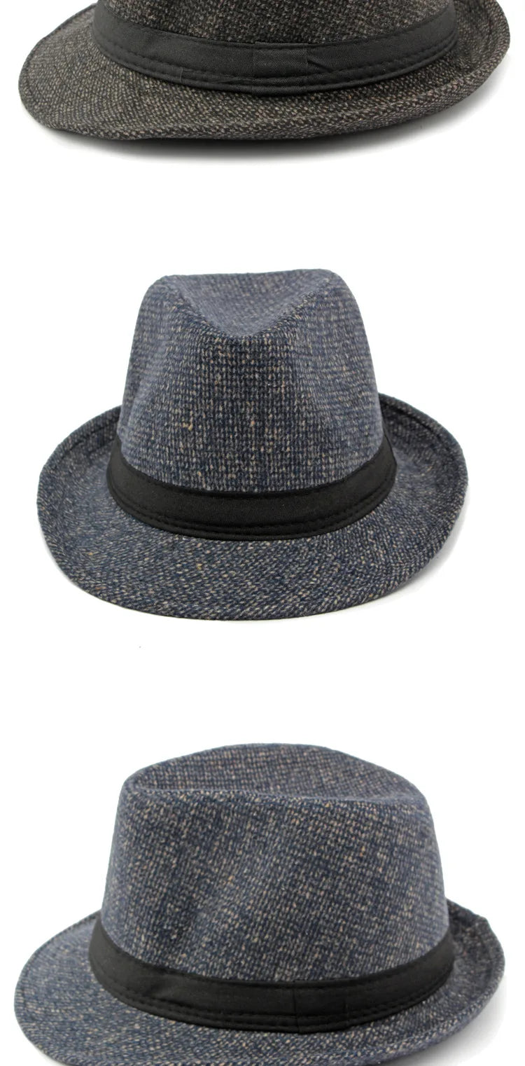 Retro Herren Fedora Hut Herbst und Winter große Krempe Sonnenhut britische Mode Zylinder mittleren Alters und ältere Menschen Hüte Opa