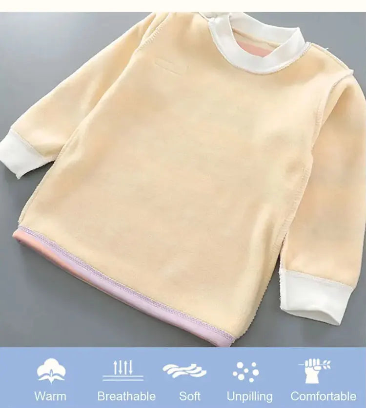 Verdicken Warme Plüsch Kinder Sets Kinder Kleidung Junge Mädchen Unterwäsche Anzüge Herbst Winter Kinder Kleidung