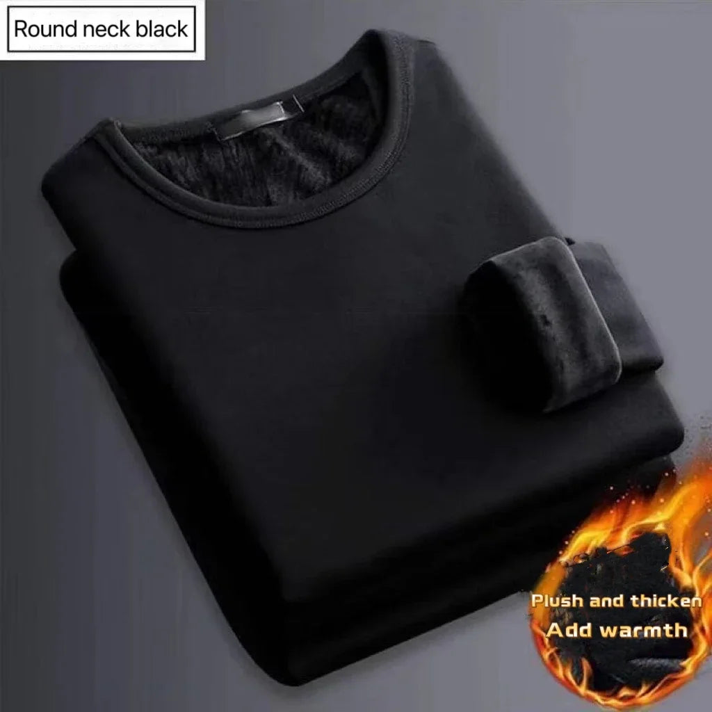Winter männer Verdickung Samt Warme Tops männer Winter Lange ärmeln Thermische Unterwäsche Männlich Rundhals Mode T-shirt m-5XL