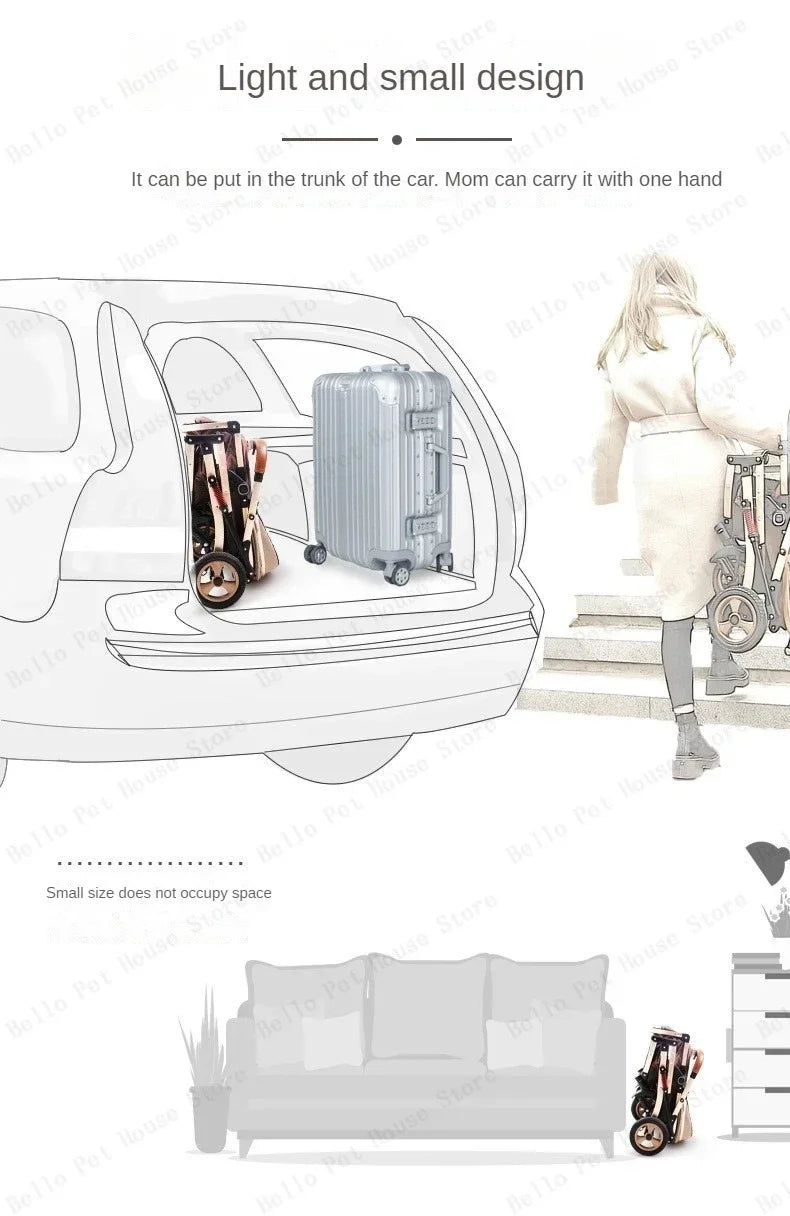 2025 Neuer 3-in-1 Zwillingskinderwagen mit Autositz, Tragbarer Klappbarer Hochsitz-Kinderwagen für Neugeborene zum Sitzen oder Liegen