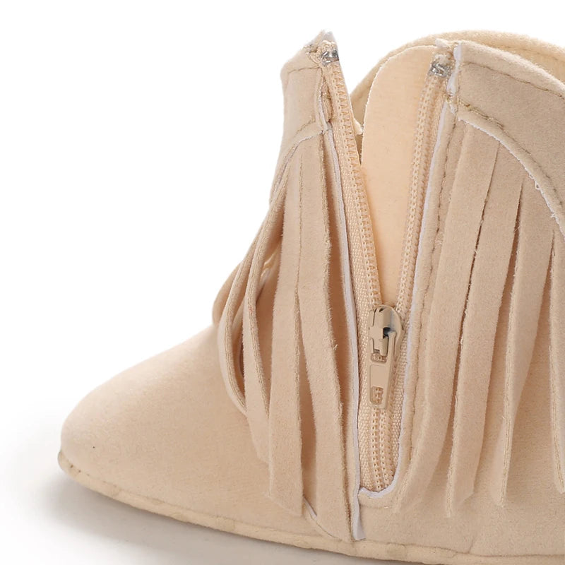 Winterstiefel für Babys, Jungen und Mädchen, 0–12 Monate, Western-Denim, Lauflernschuhe, warm, lässig, modisch