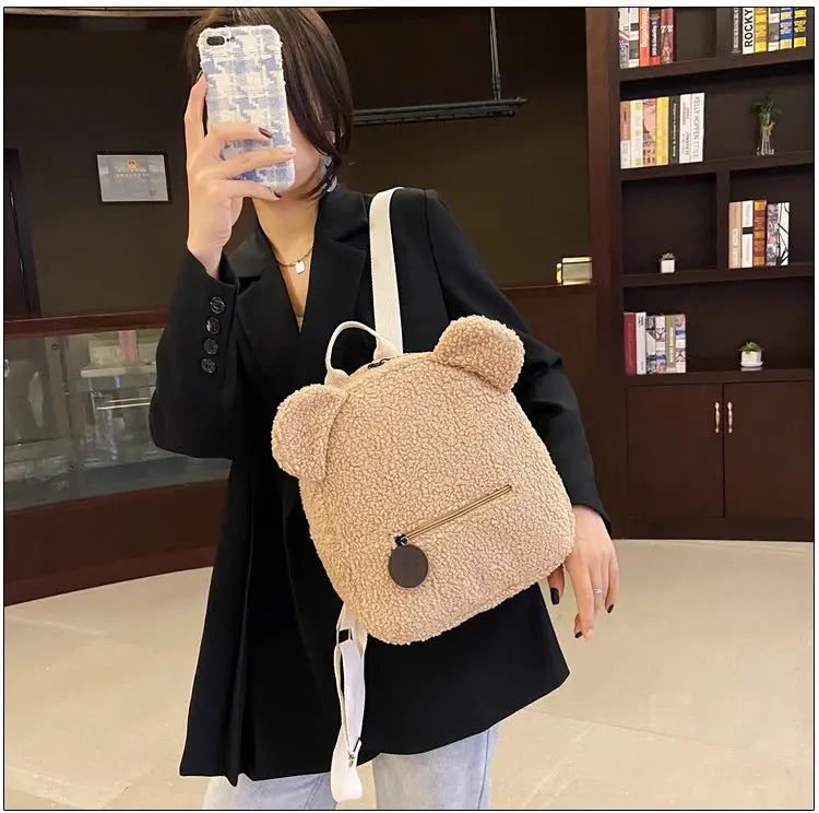Kids Cute Bear Plush Backpack