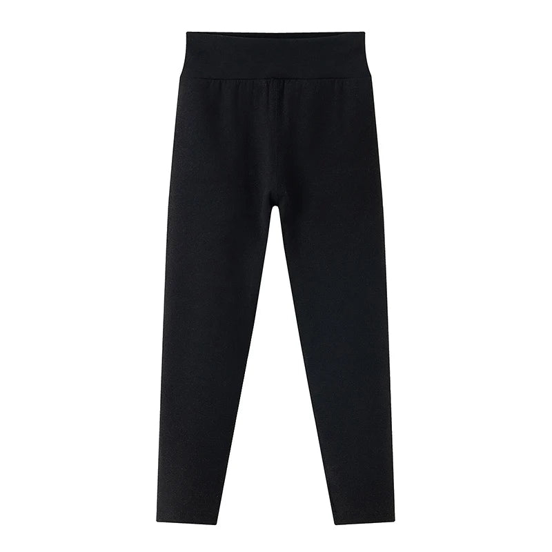 3/1-teiliges Set für Herbst und Winter, Kinder, einfarbig, mittelhohe Taille, dicke Leggings, Jungen und Mädchen, Fleece, warme Freizeithose