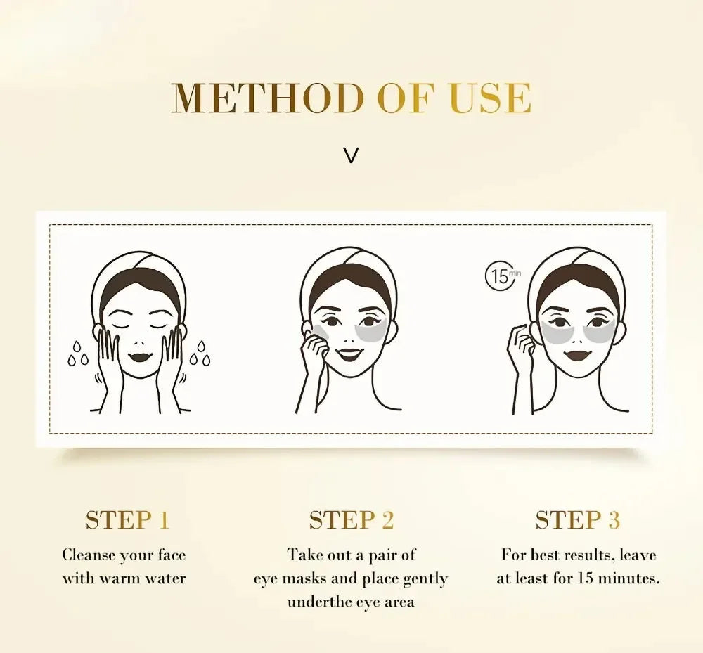 60 stücke Goldene Feuchtigkeitsspendende Augen Maske Lindern Ermüdung der Augen Nähren Augenbereich Kollagen Kristall Augen Maske Koreanische Hautpflege Masken