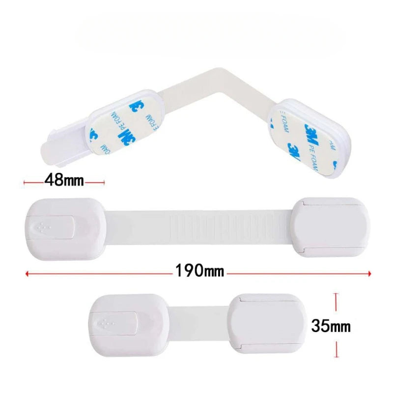 Baby Safety Lock, Drawer Child Proof Latch, Cabinet Locks, Self-Adhesive Cabinet, Drawer and Door Straps, Baby Proof Straps