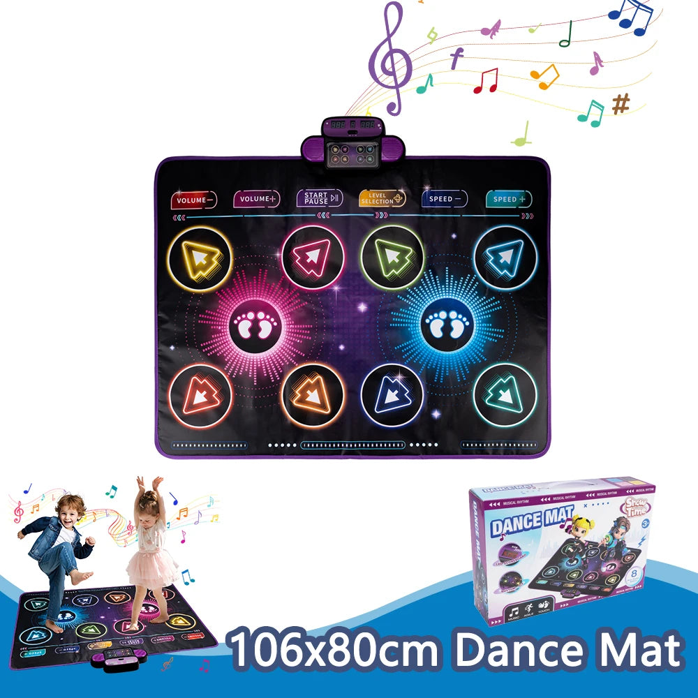 Elektronische Tanzmatte für Kinder, Tanzdecke, doppelter Spielermodus mit 9-stufigem Kinder-Bodenmusikdecke, Lernspielzeug, Kindergeschenke