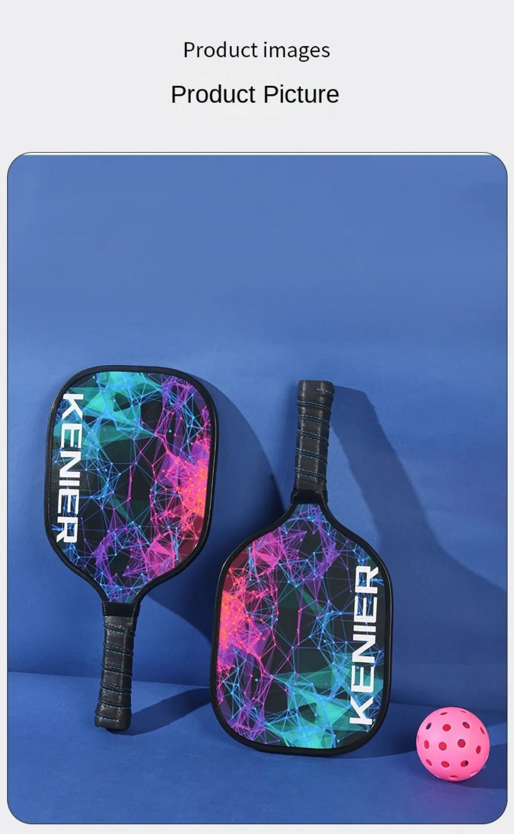 Stoßfestes Pickleball-Paddel-Set, rutschfester Griff mit 2 Schlägern und 4 Pickleballs, Schläger-Set, hohe Belastbarkeit
