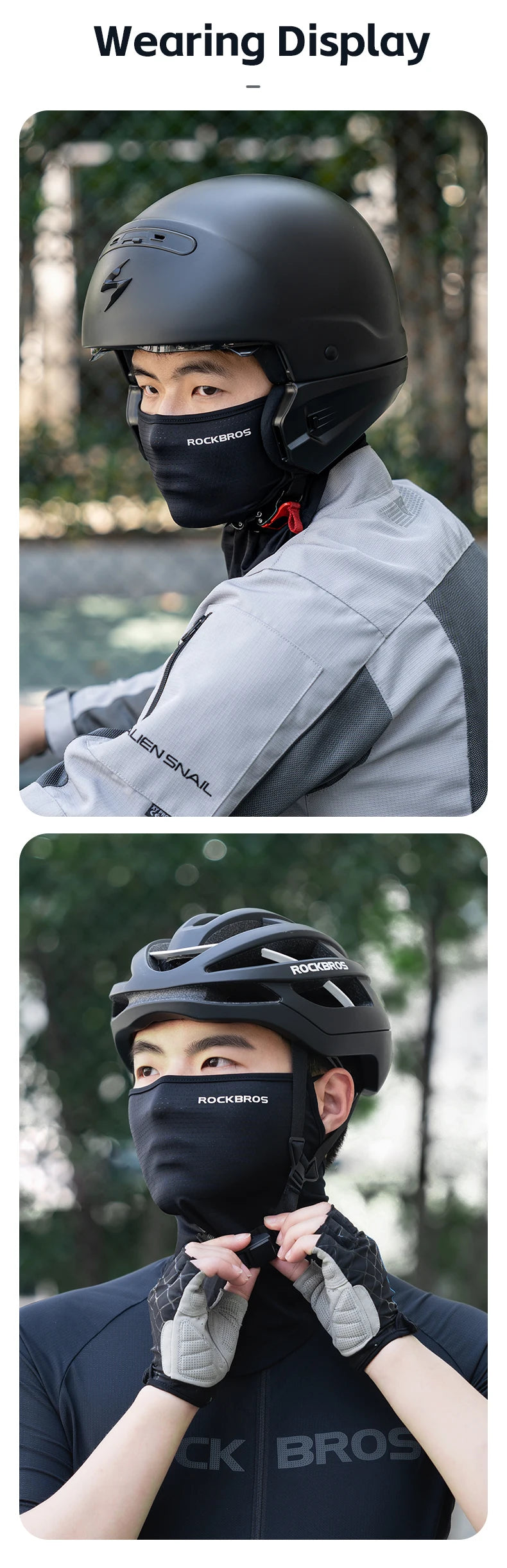 ROCKBROS Summer Ice Silk Cycling Face Mask Breathable Anti-UV Bicycle Face Neck Cover Bandana MTB Road Sport Hanging Ear Scarf