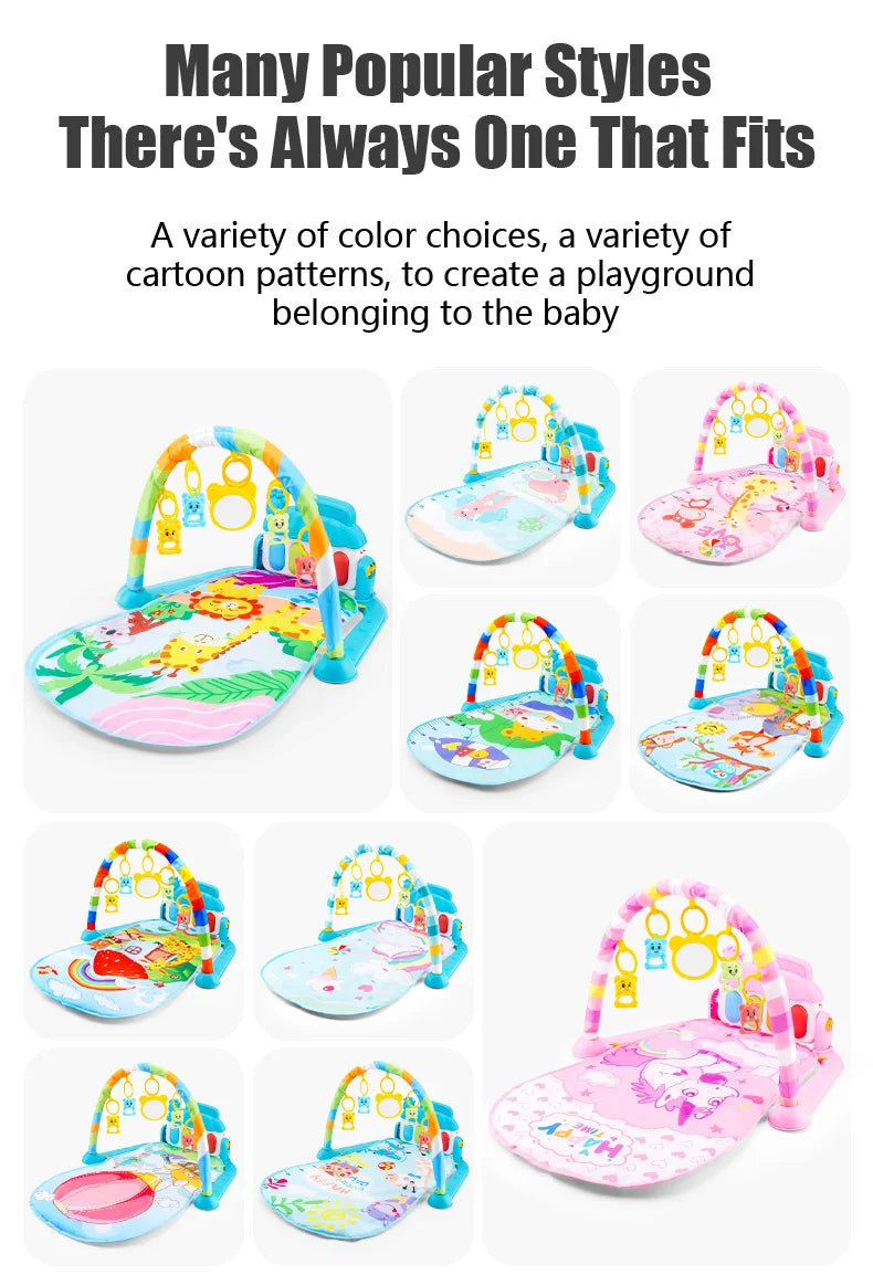Baby Fitness Stand Music Play Gym Activity Toy Newborn Piano Crawling Blanket Pedal Play Pad Early Education 0-36 Months Gifts