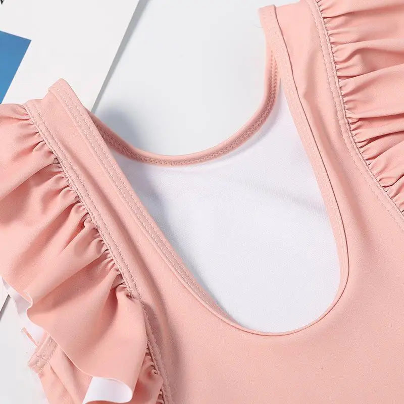 Cartoon Bluey Mädchen Sommer-Badeanzüge Kinder Einteilige & Bikini-Sets mit Badekappe Strandkleidung Bademode für Kinder
