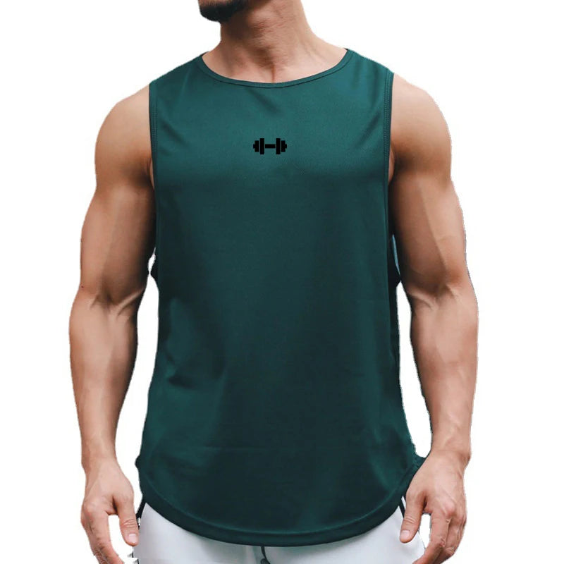 Sommer männer Gym Tank Top Fitness Training Kleidung Schnell trocknend Lose Bodybuilding Ärmelloses Shirt Männer Mode Basketball Weste