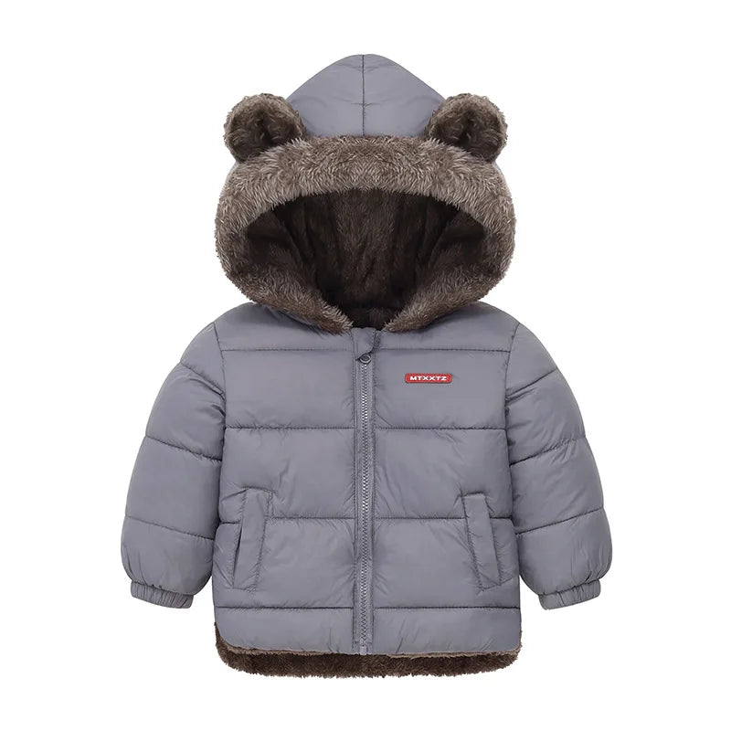 Jungen Mädchen Dicke Jacken Winter Kinder Gepolsterte Fleece Warme Mäntel Kinder Mit Kapuze Baumwolle Oberbekleidung Kinder Kleidung Kaschmir Schneeanzug