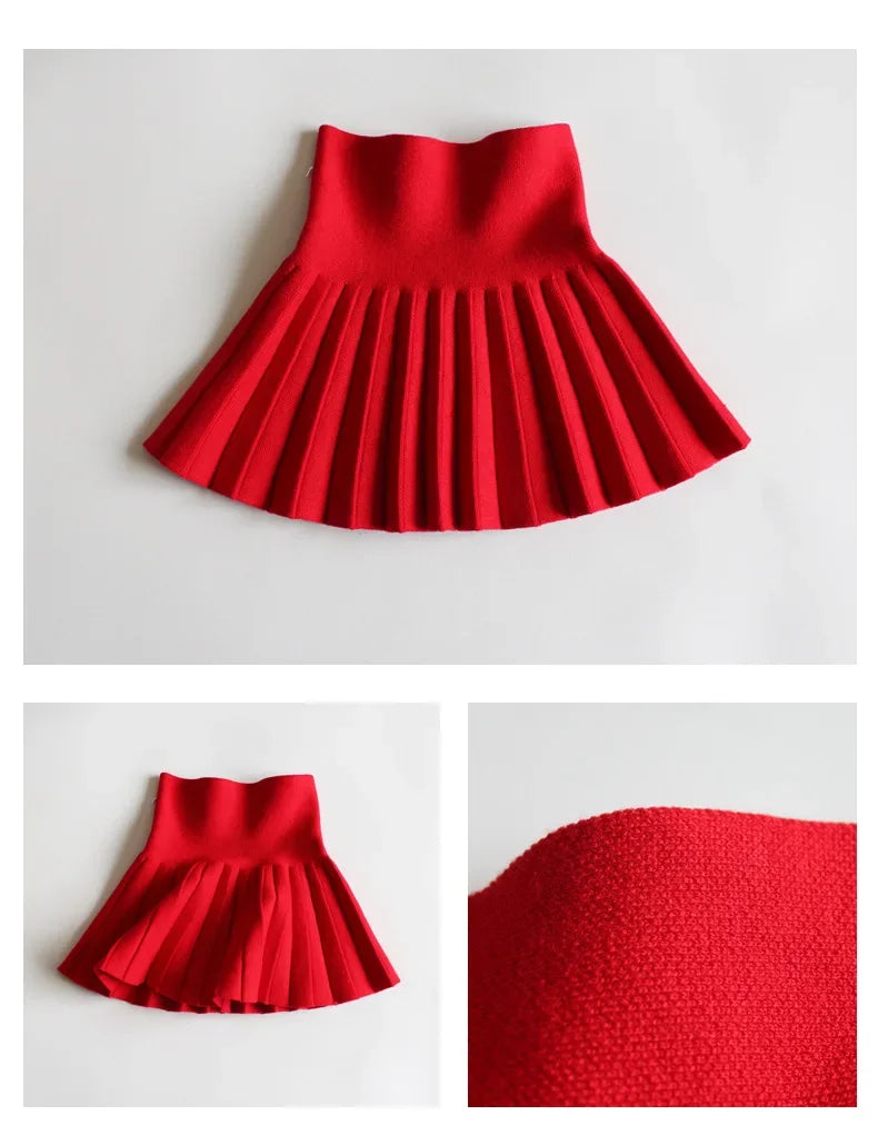 Kids Knit Tutu Pleated Skirt