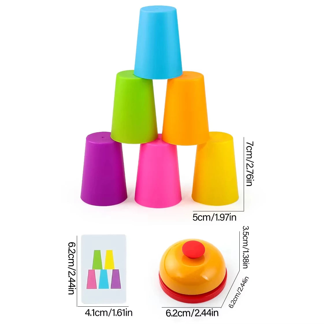 Montessori Spielzeug Mini Stapel Tasse Spiel Mit Karte Pädagogische Intellektuelle Aufklärung Farbe Erkenntnis Logik Training Kinder