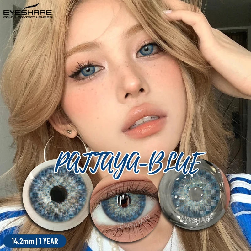 EYESHARE Beliebte farbige Kontaktlinse für Augen, schwarze Linse, Augenmode, braune Schönheit, farbige Schüler, graues Kontakt-blaues Augen-Make-up