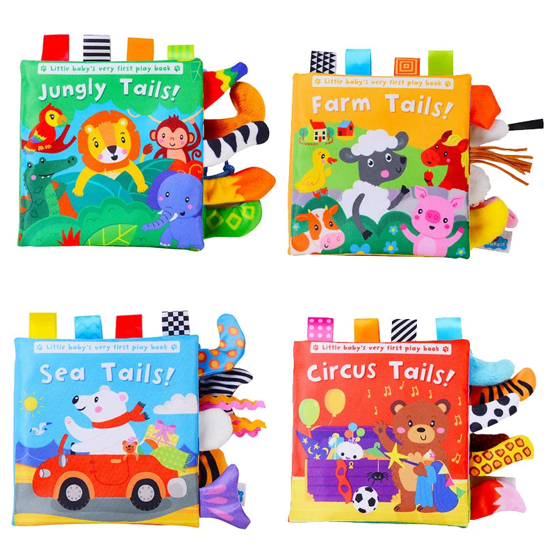 Baby-Stoffbuch, Spielzeug, Schwarz, Weiß, Aktivität, sensorische Bücher, Babys, Kinder, frühe Entwicklung, Montessori-Spielzeug, 0–12 Monate, Kleinkind-Geschenke