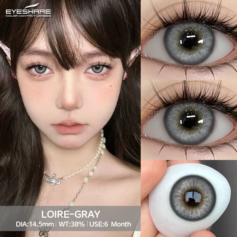 EYESHARE Beliebte farbige Kontaktlinse für Augen, schwarze Linse, Augenmode, braune Schönheit, farbige Schüler, graues Kontakt-blaues Augen-Make-up