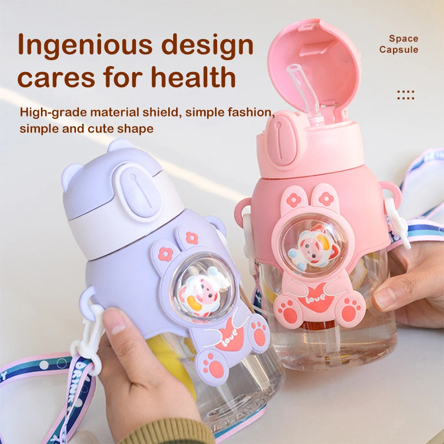 600 ml Kawaii Sommer Kinder Wasser Tasse Hochwertige Herbst-proof Stroh Tasse Jungen und Kreise Gehen zur Schule baby Wasserkocher