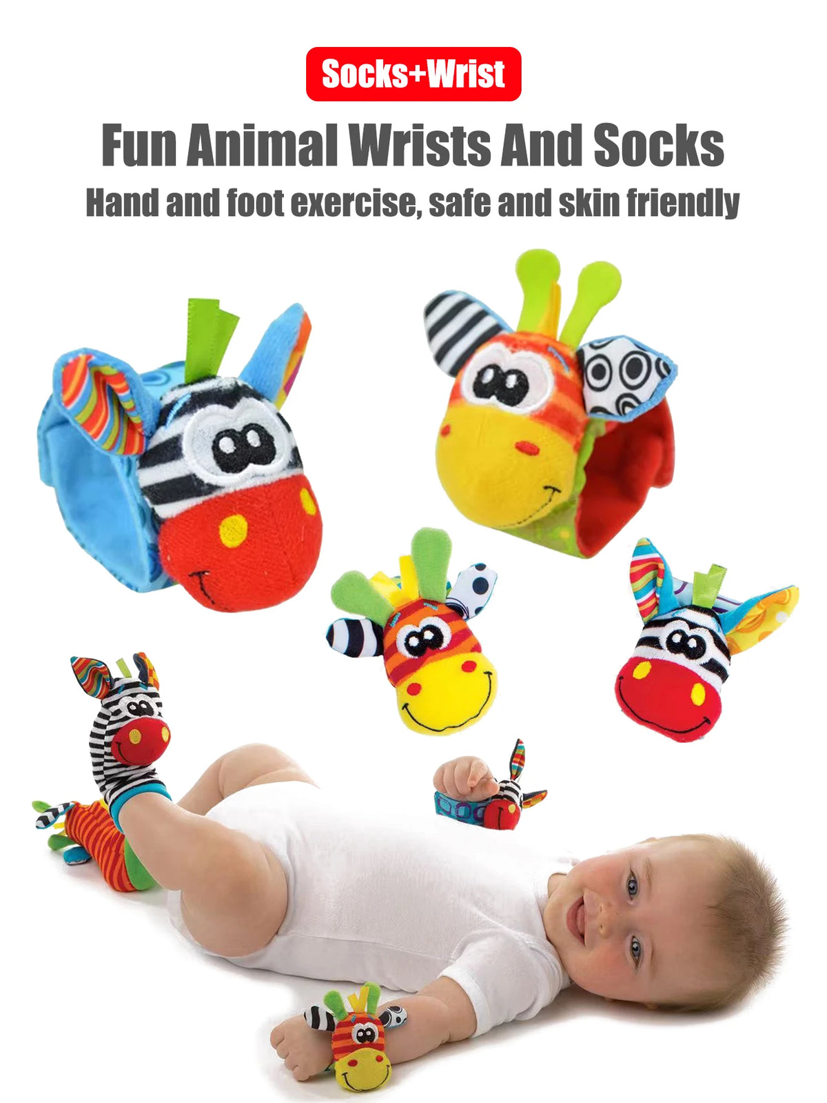4 teile/satz Baby, Kleinkind Handgelenk Rassel Socken Spielzeug 0-12 Monate Mädchen Junge Frühe Pädagogische Entwicklung Nette Kleinkinder sensorische Geschenke