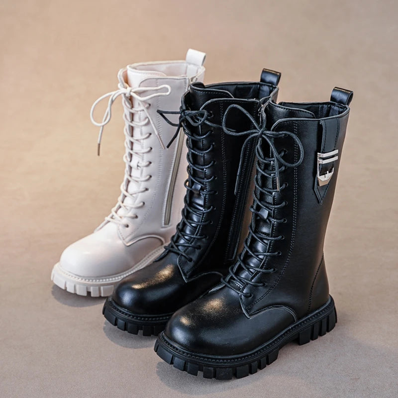 Elegante Zipper Baby Mädchen Lässige Mode Stiefel Herbst/winter Runde Kappe Warme Dicke Sohle Spitze Bequeme kinder Zwischensohle stiefel