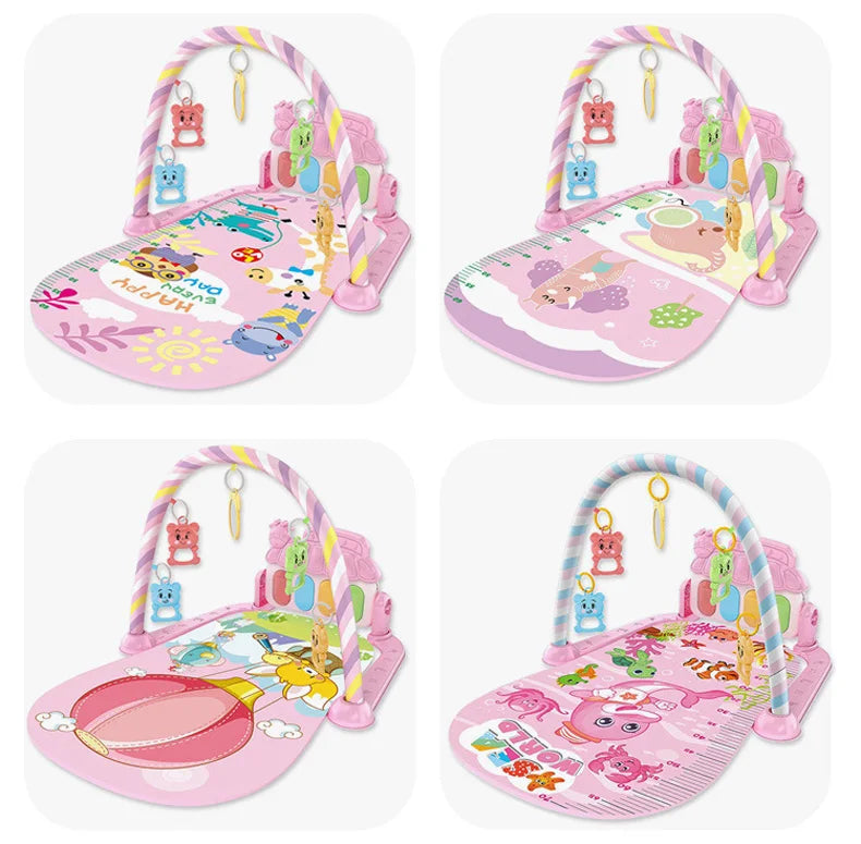 Baby Music Activity Gym Carpet Play Mat Newborn Rug Pedal Piano Keyboard Infant Fitness Rack Playmat Crawling Game Pad Toy Gift