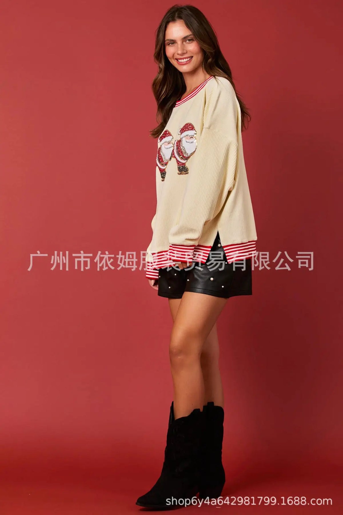 Weihnachten Rundhals Langarm Vielseitig Lose Urlaub Mode Pullover Frauen Herbst Modus 2025, Sweter Damski Herbst Pullover