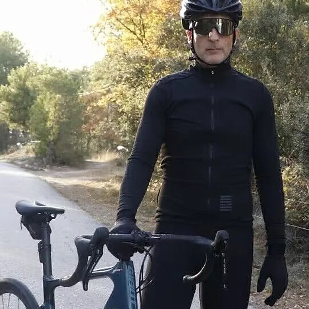 YKYWBIKE Herren Radtrikot Winter & Herbst Langarm Thermo-Fleece-Futter Fahrrad Warme Jacke Rennrad MTB Kleidung