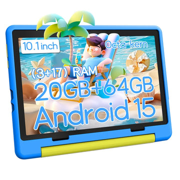 URAO 10 Zoll Android 15 Tablet mit Cartoon-Muster Kinder-Tablet 20GB RAM 64GB ROM Lern- und Spiele-Tablets Kindergeschenke