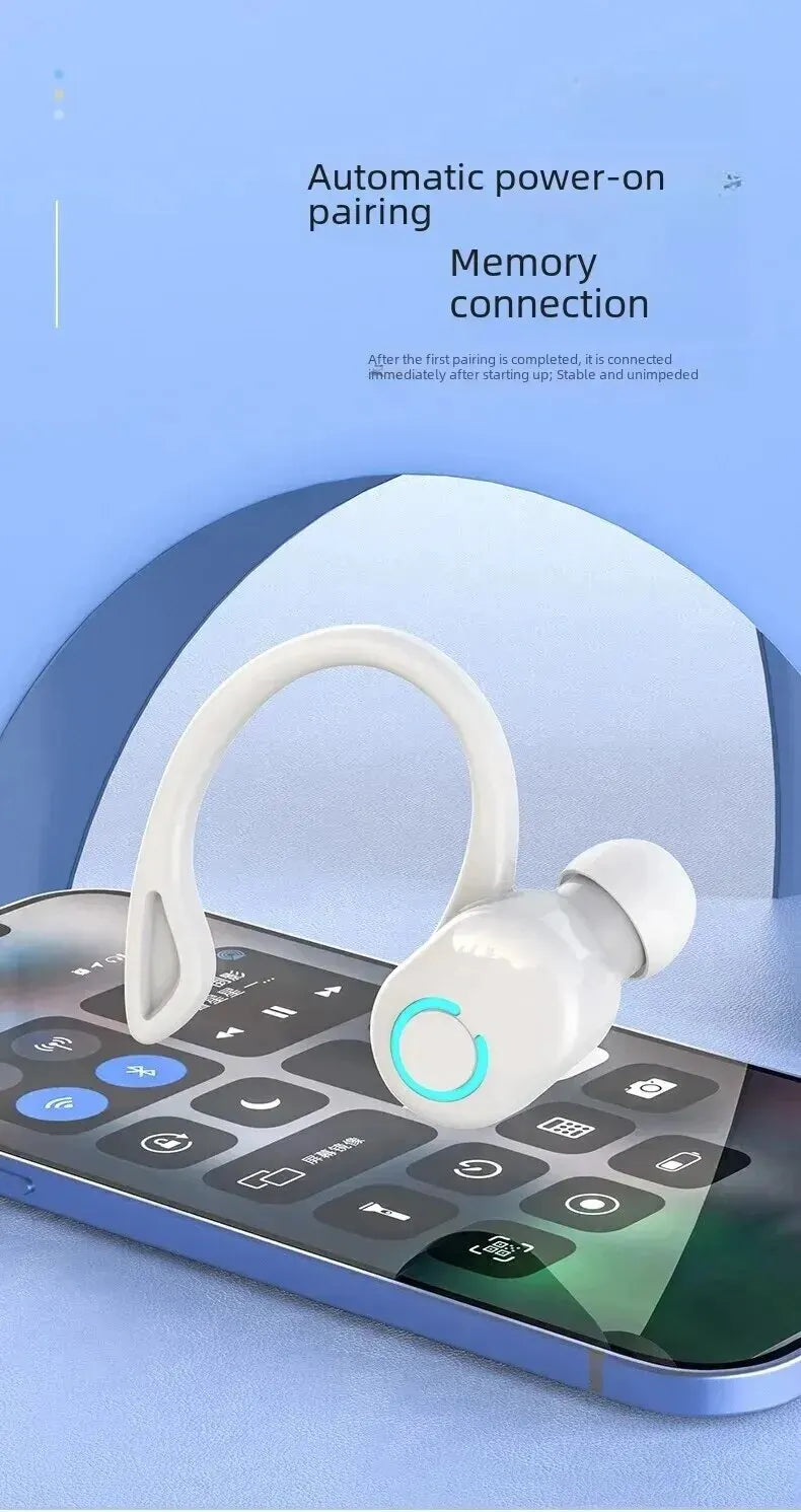 Bluetooth 5.2 Wireless Headset Einzelne Ohrbügel Ohrstöpsel Ultra Lange Akkulaufzeit Business Kopfhörer Handy Kopfhörer Ohrhörer