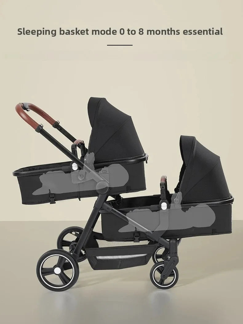 Ein faltbarer, multifunktionaler Kinderwagen, der auf einem Flugzeug getragen werden kann. Es kann in ein leichtes Babyrad zerlegt werden.
