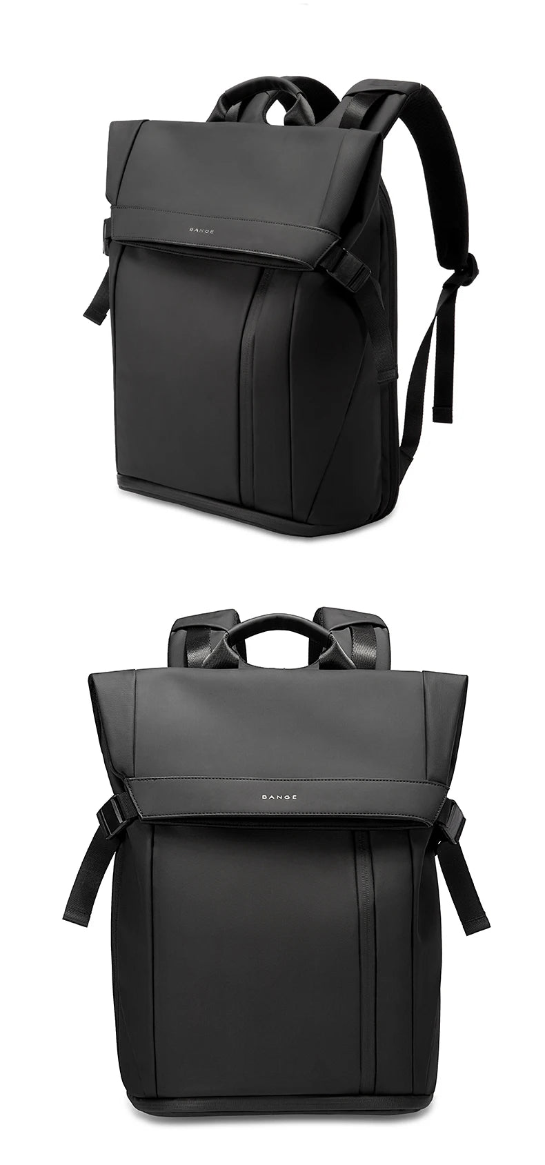 Bange Herren-Mode-Rucksack, 15,6 Zoll, multifunktionaler wasserdichter Rucksack, tägliche Reisetasche, lässiger Schulrucksack mit Schnalle